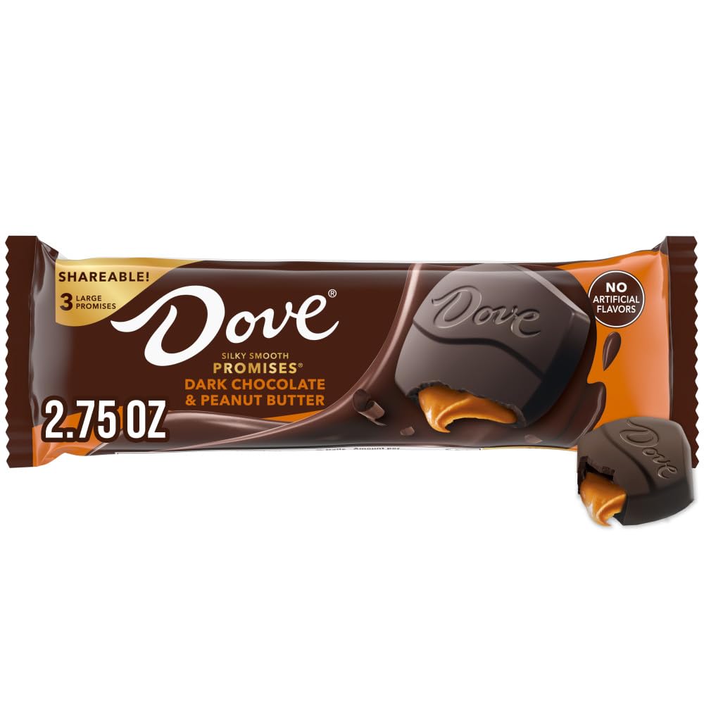 Dove Large Promises Dark Chocolate Peanut Butter Candy  2.75 Oz Pack