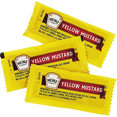 Concession Essentials Ketchup and Mustard Condiment Packets, 100 Total (50 Each Flavor) - Perfect for Events and Gatherings