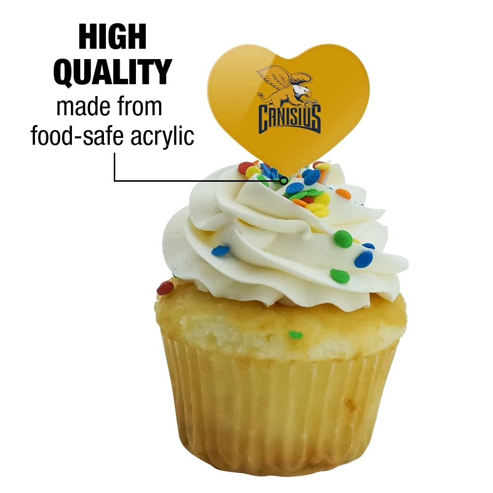 GRAPHICS & MORE Cupcake Picks Set of 6, Acrylic, Heart Love Design, Canisius College, One Size