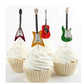 Colorful Fun Guitars Cupcake Toppers. Set Of 12.