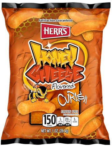 Herrs - Honey Cheese Curls 1 Oz Pack Of 7 Bags