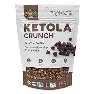 Natures Path Organic Keto Crunch Dark Chocolate Chip And Nut Granola, 8 Ounce, Keto Certified, Non-Gmo, Gluten Free, 3G Net Carb