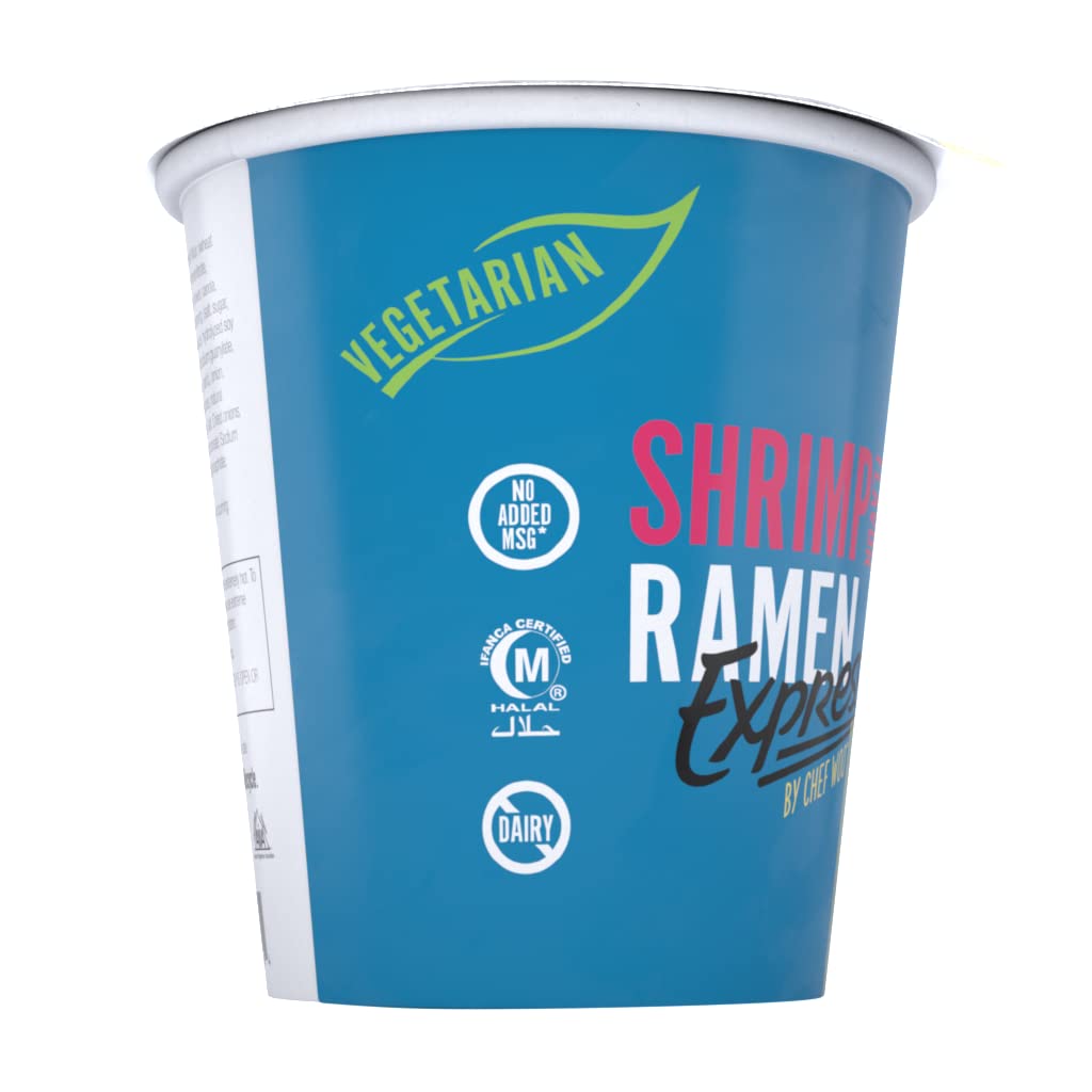 RAMEN EXPRESS Shrimp Flavor Ramen Cup Noodle, Plant-Based, 2.25 Oz Each (Pack of 12)