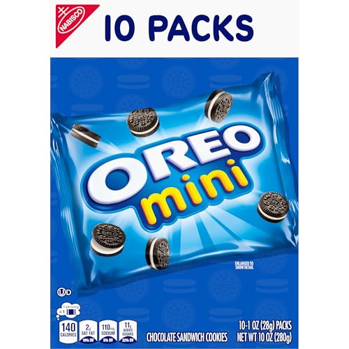OREO Mini Chocolate Sandwich Cookies, 10 Snack Packs