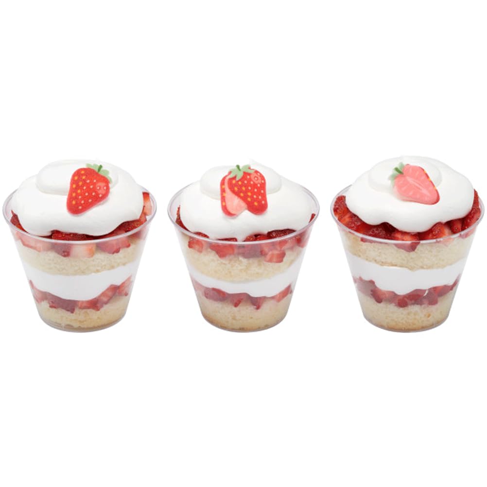 Fruit Shaped Sugar Decorations Cookie Cupcake Cake Edible Toppers 12 Pc (Strawberries)