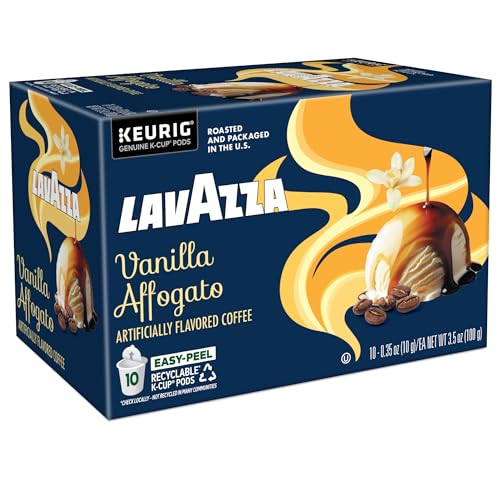 Lavazza Vanilla Affogato Coffee  Single Serve Keurig K-Cup Pods  Flavored Coffee  60-Count Box (6 Packs of 10)