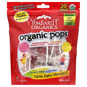 Lollipops, 95% Organic, Fruit, 20+, 4.2 Oz (Pack Of 12 )