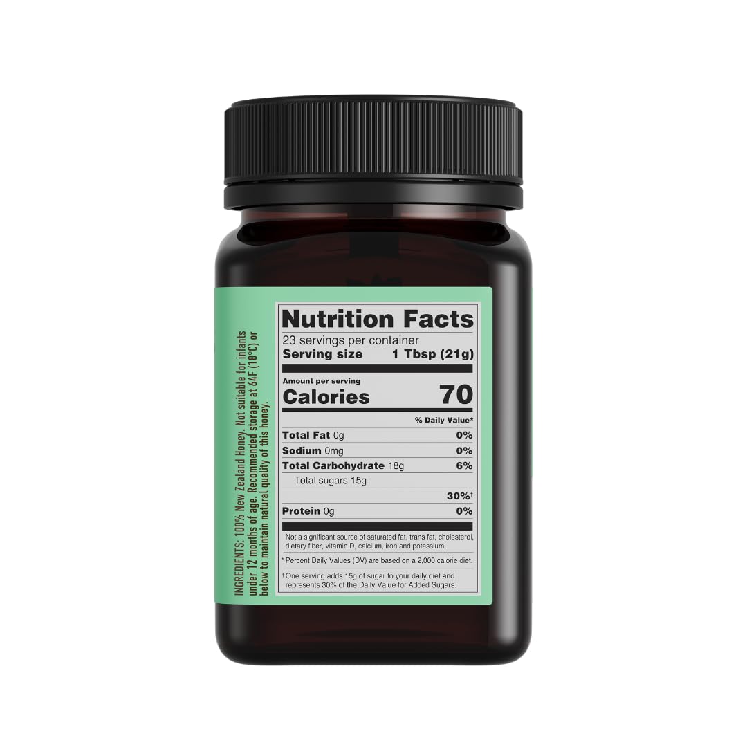 Egmont Honey Raw Manuka Honey MGO 85+ UMF 5+ 17.6oz (500g) NON-GMO, Kosher, Recycled plastic jar, Traceable 100% Pure Authentic