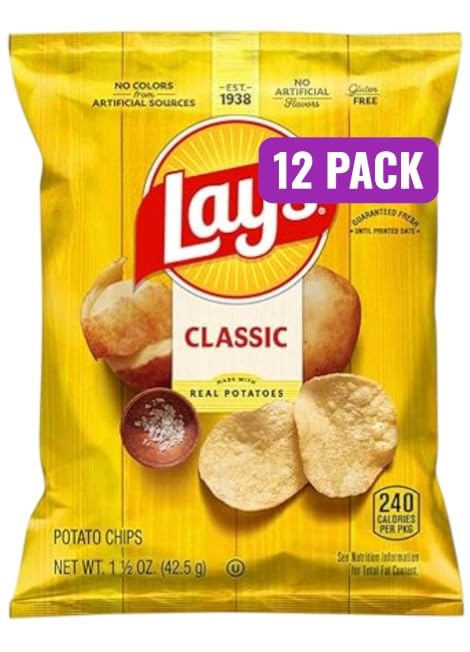 Classic Original Potato Chips, 1.5 oz Bags, Pack of 12, Bundled by Shoppyway