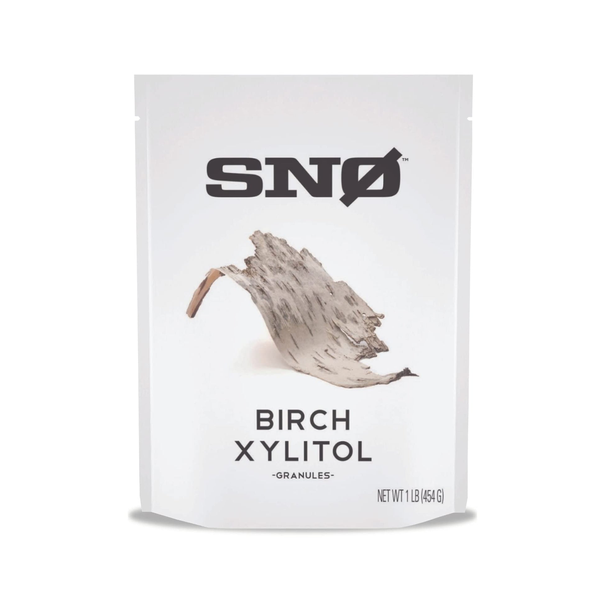 SNO Pure Birch Xylitol Sweetener - 1lb Resealable Bag | Low Calorie, Non-GMO, Gluten-Free, Vegan, Kosher | Paleo, Diabetic, & Ke