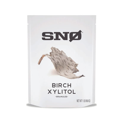 SNO Pure Birch Xylitol Sweetener - 1lb Resealable Bag | Low Calorie, Non-GMO, Gluten-Free, Vegan, Kosher | Paleo, Diabetic, & Ke