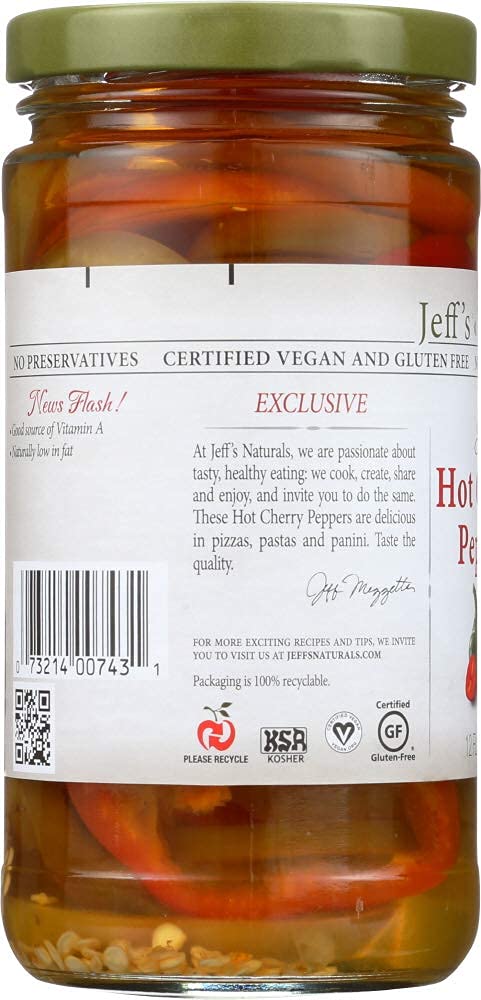 Jeff s Natural Jeff s Natural Hot Cherry Pepper - Hot Cherry Pepper - Case of 6 - 12 oz.