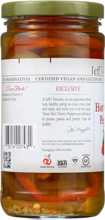 Jeff s Natural Jeff s Natural Hot Cherry Pepper - Hot Cherry Pepper - Case of 6 - 12 oz.