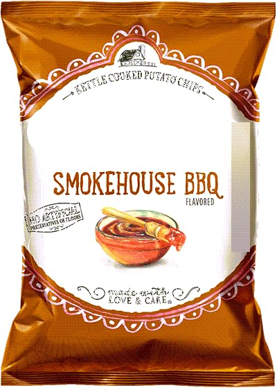 Smokehouse Bbq Kettle Cooked Potato Chips, 1.375 Ounce Bags (Pack Of 8)
