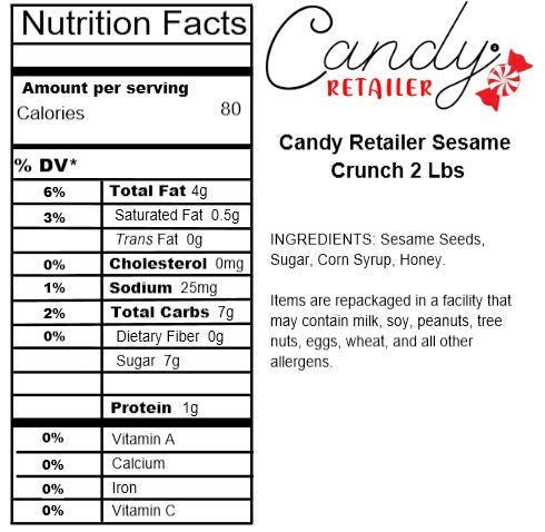 Candy Retailer Sesame Crunch, 2 lbs, Brown, Pack of 1