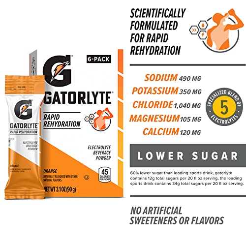 Gatorlyte Powder, Orange, Makes 20 Fl Oz (Pack of 48)