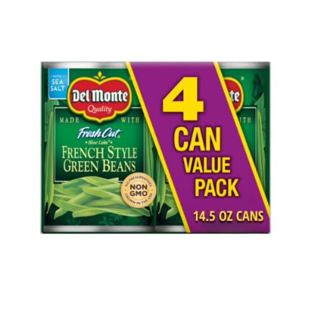 Del Monte Canned Fresh Cut French Style Green Beans, 14.5 oz (Pack of 4)