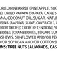 Tropical Southern Grove Trail Mix: Dried Pineapple, Papayas, Golden Raisins, Cranberries, Almonds, Cashew Nuts, Banana Chips, 26