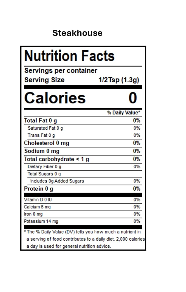 DAKS Spices Steakhouse Seasoning Blend, Salt & Sugar Free, 1.5 oz, Red, Low Carb, MSG Free, Healthy Seasoning for Meats