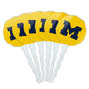 University of Michigan Secondary Logo Cupcake Picks Toppers Decoration Set of 6
