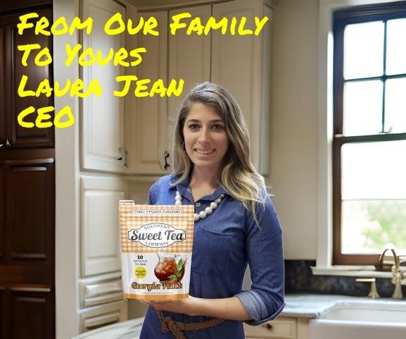 Southern Sweet Tea Company Iced Tea Bags, Georgia Peach, Unsweetened, Quick Brew, 10 Gallon Pack, 1 Count