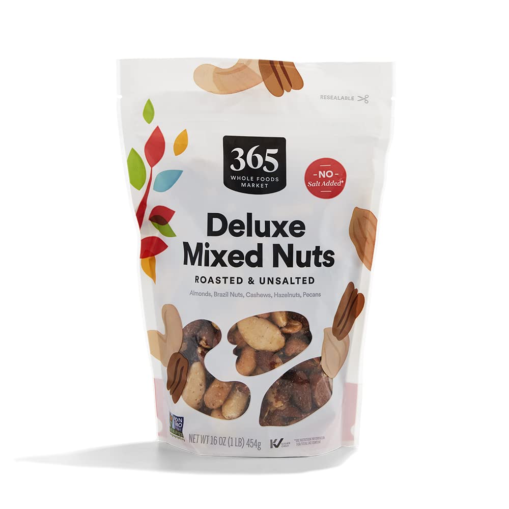 365 by Whole Foods Market  Unsalted Deluxe Mixed Nuts  16 Ounce