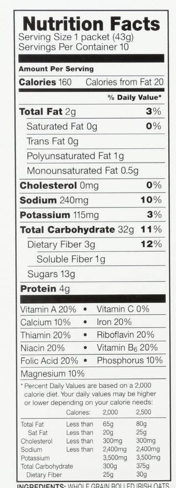 McCanns Instant Irish Oatmeal Maple Brown Sugar, 10 ct, 3 pk