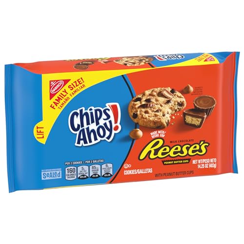 CHIPS AHOY! Reeses Peanut Butter Cup Chocolate Chip Cookies, Family Size, 14.25 oz