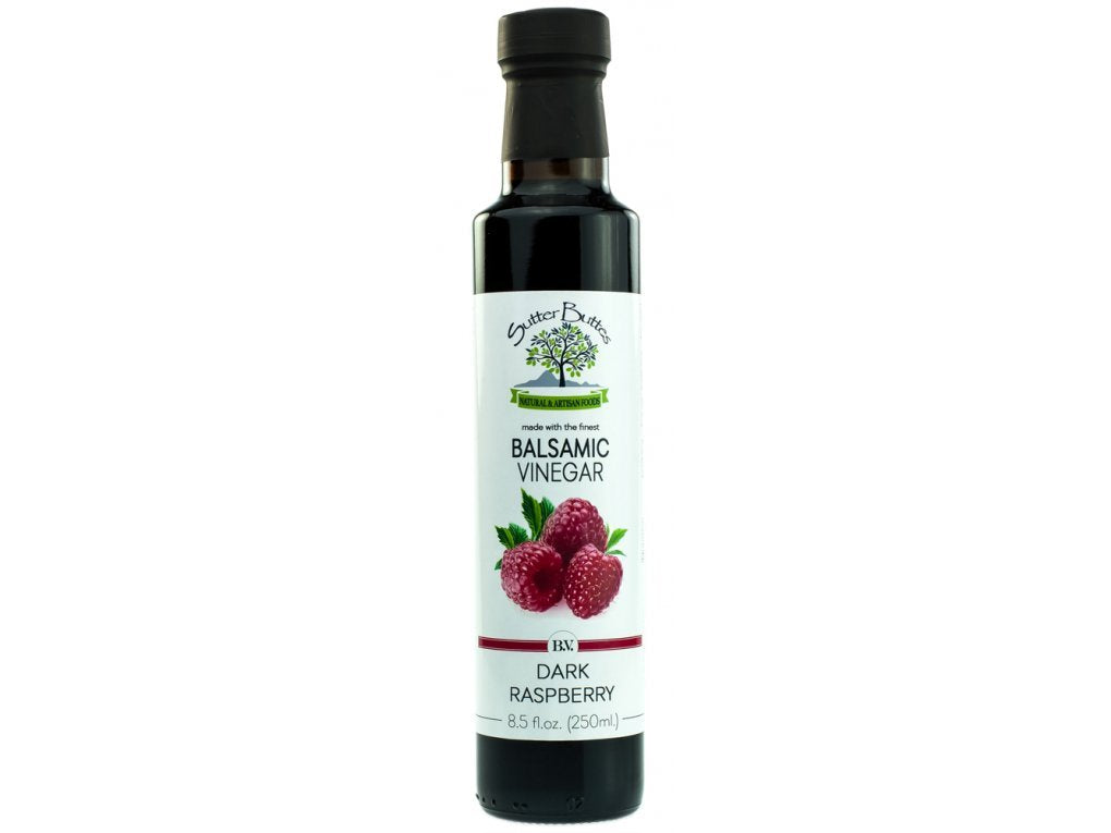 Sutter Buttes Balsamic Vinegar – Dark Raspberry Infused (250Ml Bottle), Artisan Italian Grape Must Reduction Balsamic Vinegar, Handcrafted Premium Thick And Sweet Golden Aged Vinegar