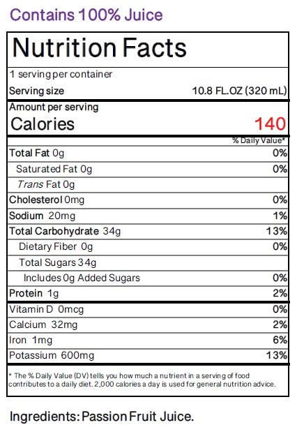 Namai Pure Passion Fruit Juice  No Added Sugar  24-Pack