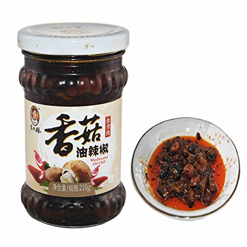 Lao Gan Ma Chilli Sauce, XiangGuYouLaJiao 210g (Chilli Mushroom Sauce, Pack of 1)