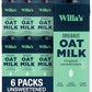 Willa s Organic Oat Milk - Unsweetened Original Oatmilk, Non-GMO, Shelf Stable, Low Sugar, Non-Dairy Vegan Milk, Made from Whol