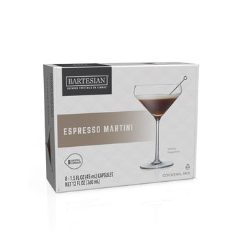 Bartesian Espresso Martini Cocktail Mixer Capsules – Pack of 8, 1.5 Fl Oz, for Home Bar Mixology
