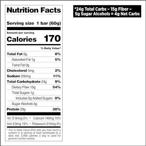 Quest Nutrition Chocolate Brownie Protein Bars, 20G Protein, 4G Net Carbs, 1G Sugar, High Fiber, Gluten Free, Keto Friendly, 4 Count