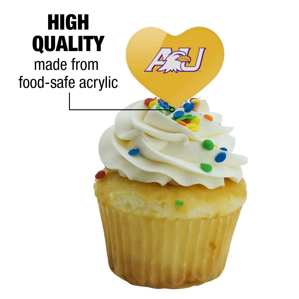 GRAPHICS & MORE Cupcake Picks Set of 6 - Acrylic Heart Decoration - Ashland University