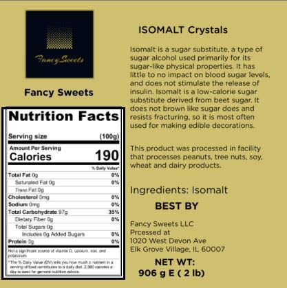 Fancy Sweets LLC Isomalt Crystals, 2 lb - Sugar Substitute, Perfect for Baking and Cooking