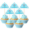 24 Pcs Frozen Crown Cupcake Toppers With Crystal Winter Princess Crown Cupcake Picks Bridal Shower Cake Decorations For Winter F