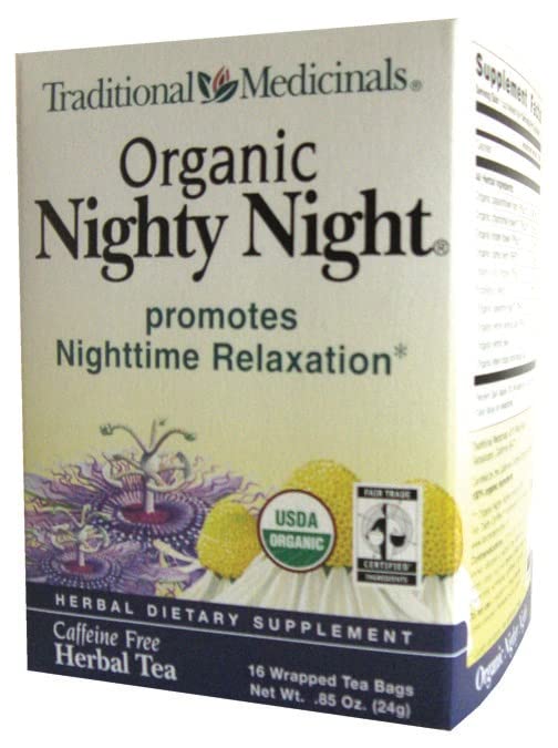 Traditional Medicinals Organic Nighty Night With Passionflower Herbal Tea, Promotes A Good Nights Sleep, (Pack Of 1)