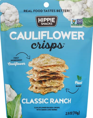 Hippie Snacks Cauliflower Crisps Classic Ranch 2.5Oz
