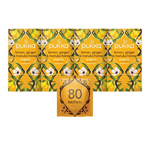 Pukka Herbal Teas Tea Organic Lemon Ginger And Manuka Honey 20 Bags Case Of 6, 20 Count