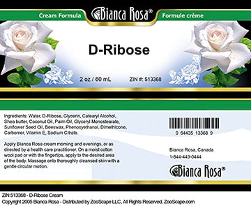 Bianca Rosa D-Ribose Cream - 2 Fl Oz (Pack of 1)