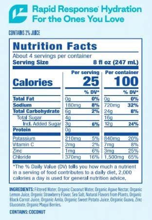 Berri Lyte Plant Based Organic Electrolyte Solution - Pediatric Rehydration Drink - Low Sugar Strawberry Flavor, 1 L, 4 Ct