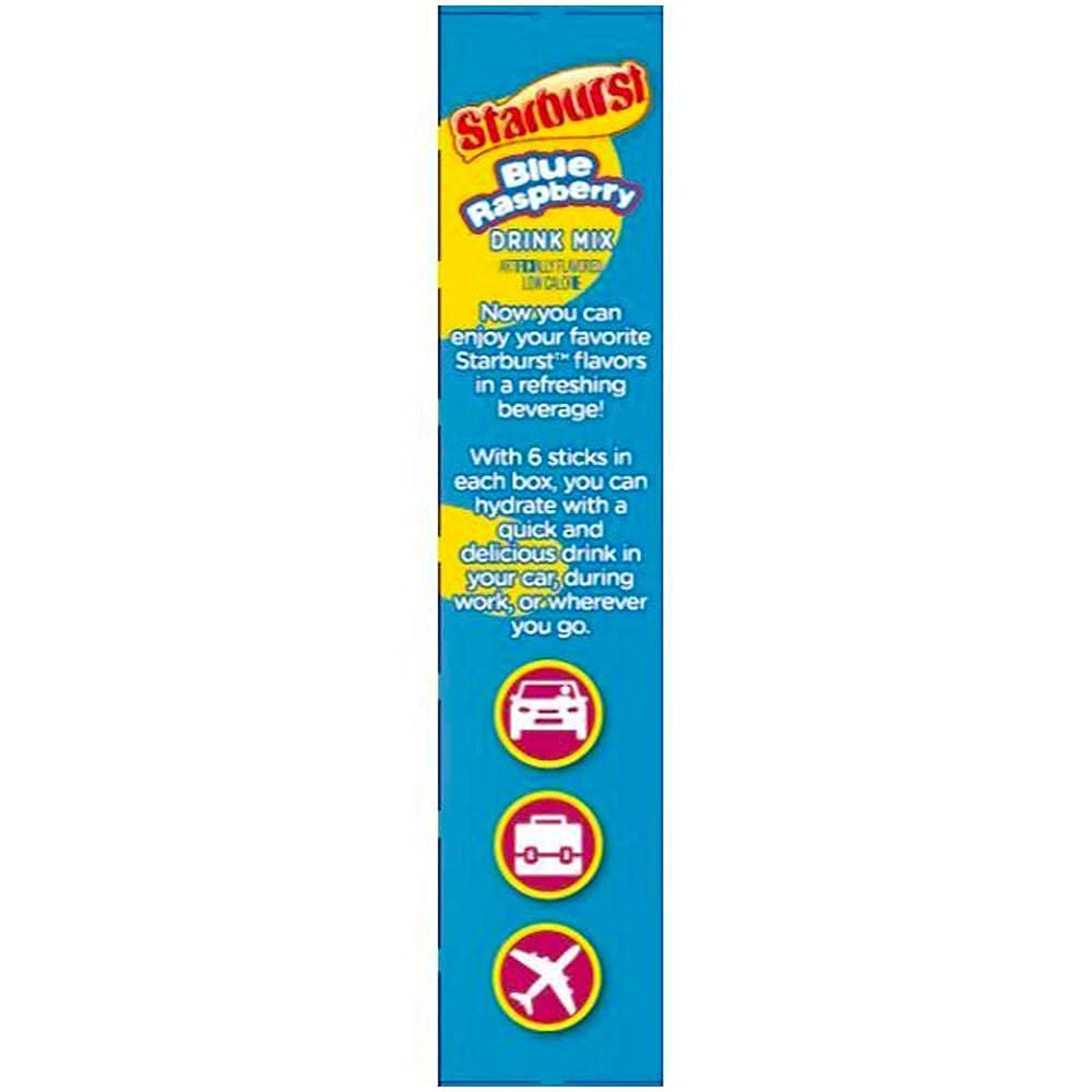 Starburst Singles To Go Zero Sugar Drink Mix, Blue Raspberry, 6 Ct Per Box (Pack Of 1)
