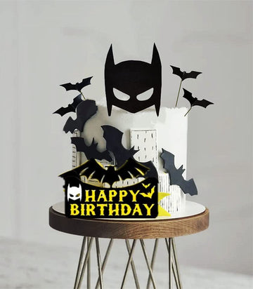 Gallarato Superhero Bat Birthday Cake Topper Happy Birthday Cake Decorations For Bat Hero Themed Birthday Party Supplies Bat Bir