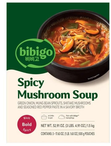 Bibigo Spicy Mushroom Soup 3-17.6 Ounces Pouches