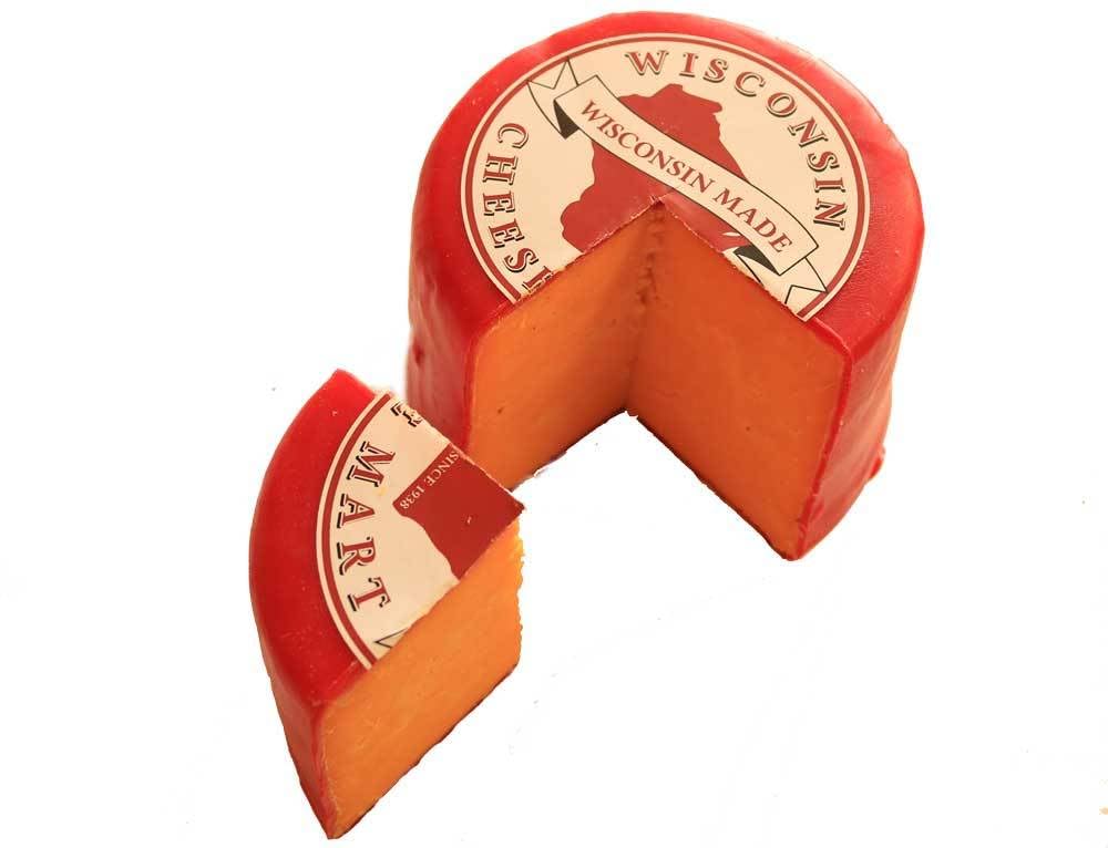 Medium Aged Cheddar Cheese Wheel - 6+ Months | 3 Pound Red Wax Wheel | Creamy, Sweet & Distinct Authentic Wisconsin Cheddar Chee