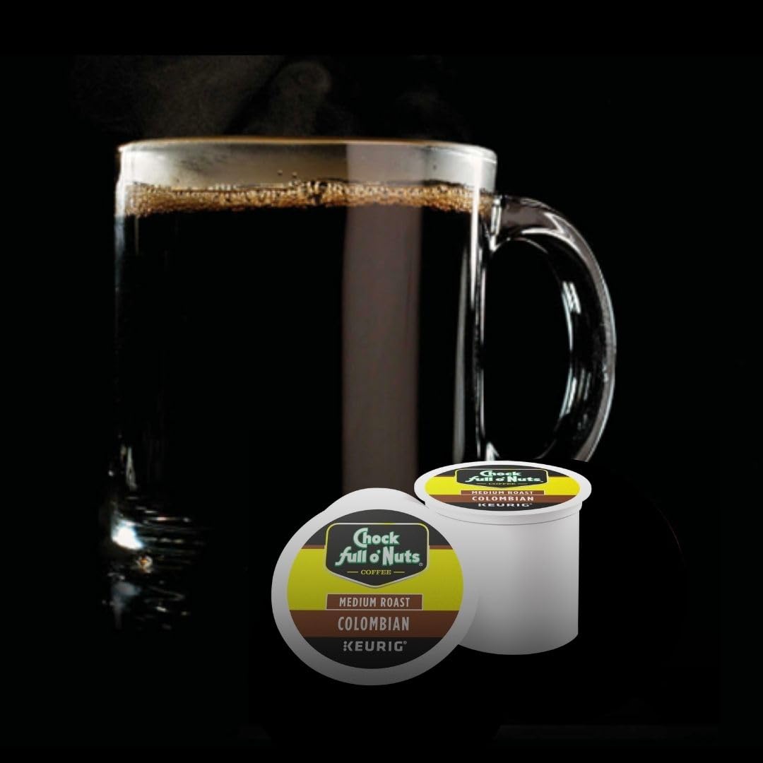 Chock Full O'Nuts Colombian Coffee, Compatible With K-Cup Pods, 12 Ct (Pack Of 6)