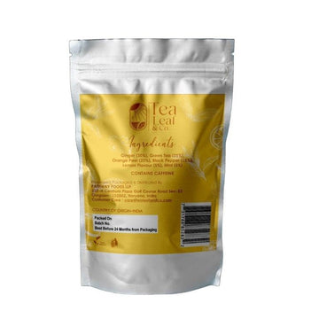 Tealeaf & Co. Lemon Ginger Green Tea With Ginger, Lemon Flavor, Orange Peel, Mint & Black Pepper - Organic Green Tea Bags With F