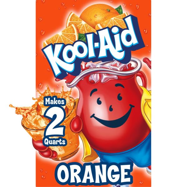 Kool-Aid Soft Drink Mix - Orange Unsweetened, Caffeine Free, 0.15 oz/envelope, Pack of 15