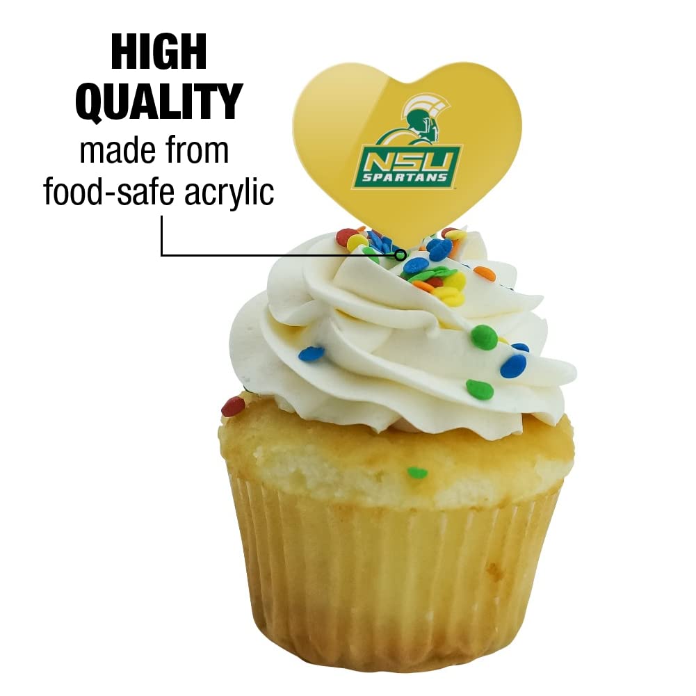 GRAPHICS & MORE Cupcake Picks Set of 6, Heart Decoration, Acrylic, Norfolk State University, One Size, Model CUPCAKE.HEART.CLCNOR.Z008407